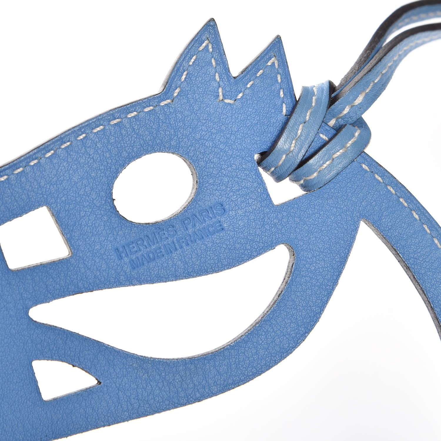 Hermes Swift Paddock Cheval Horse Bag Charm Bleu Paradis 3 of 4