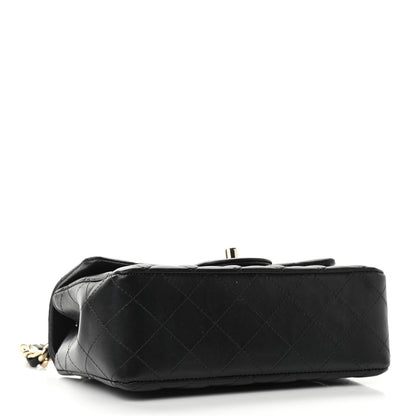 Chanel Lambskin Quilted Mini Coco Charms Rectangular Flap Black 4 of 14