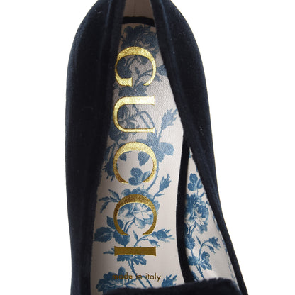 Gucci Softy Velvet GG Victoire 55mm Loafer Pumps 38.5 Black 7 of 8