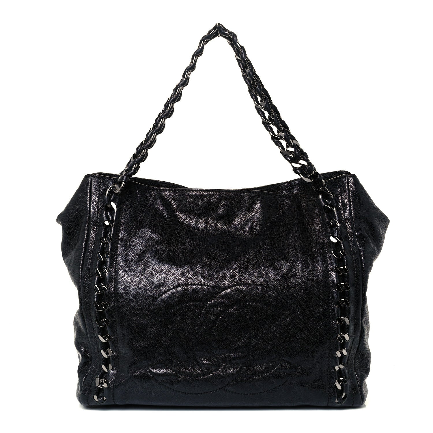 Chanel Glazed Calfskin Modern Chain Tote Black 1 of 10