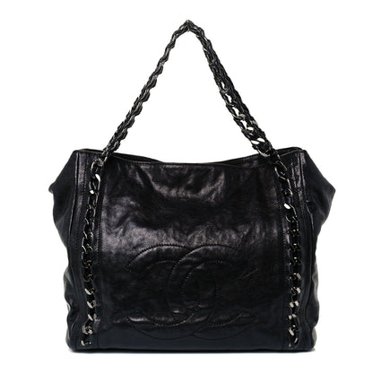 Chanel Glazed Calfskin Modern Chain Tote Black 1 of 10
