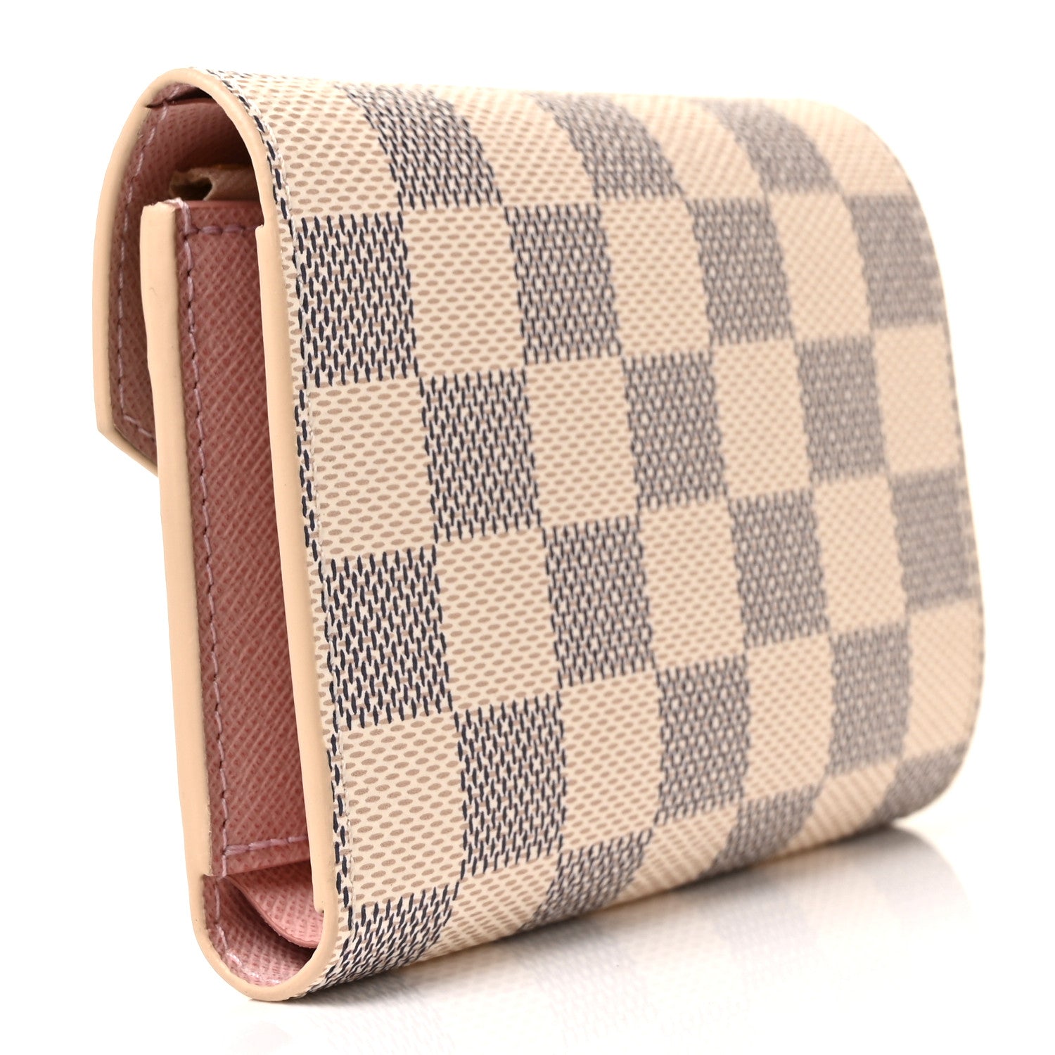 Louis Vuitton Damier Azur Victorine Wallet Rose Ballerine 3 of 8