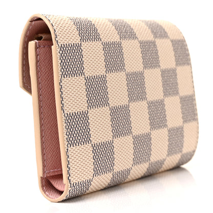 Louis Vuitton Damier Azur Victorine Wallet Rose Ballerine 3 of 8