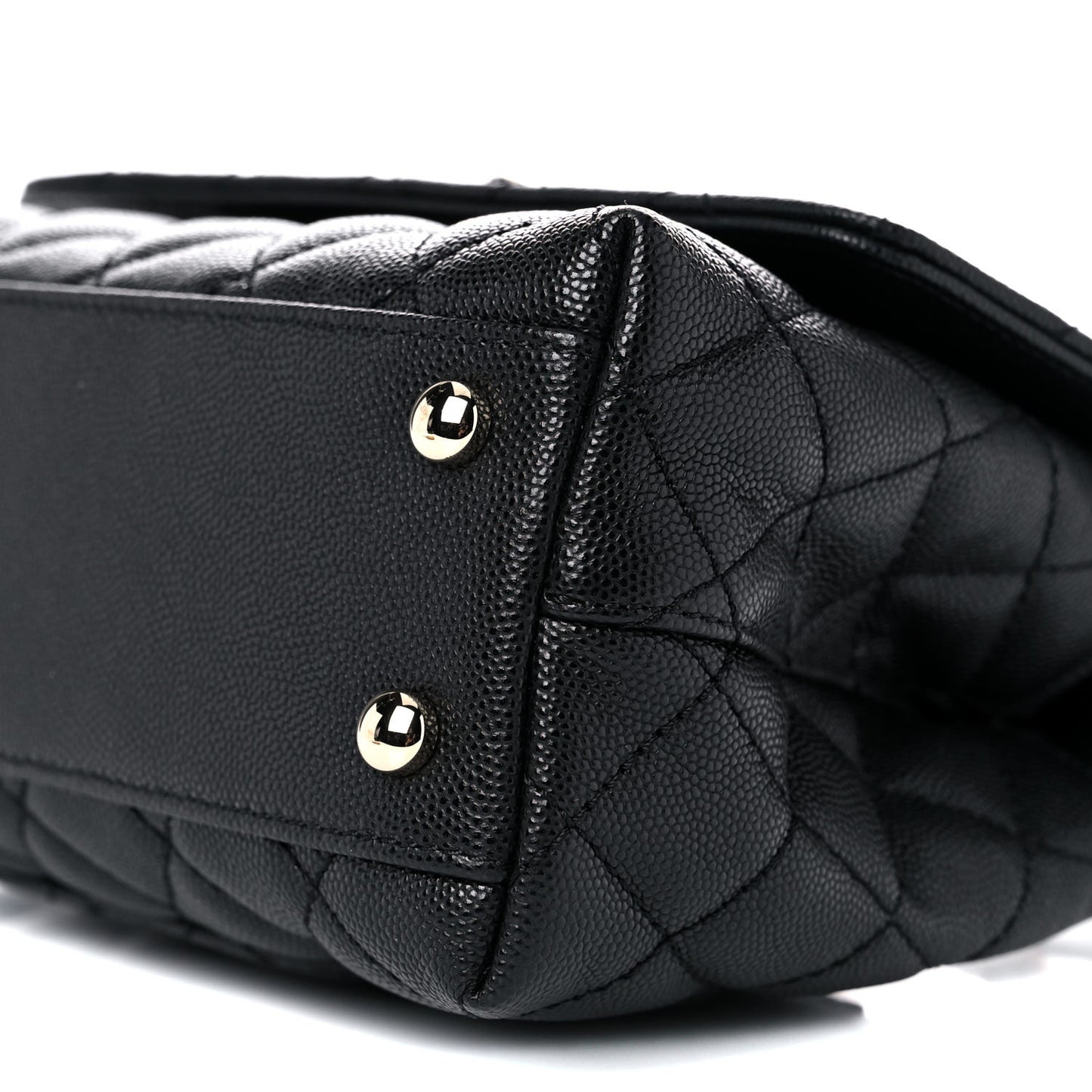 Caviar Quilted Mini Coco Handle Flap Black