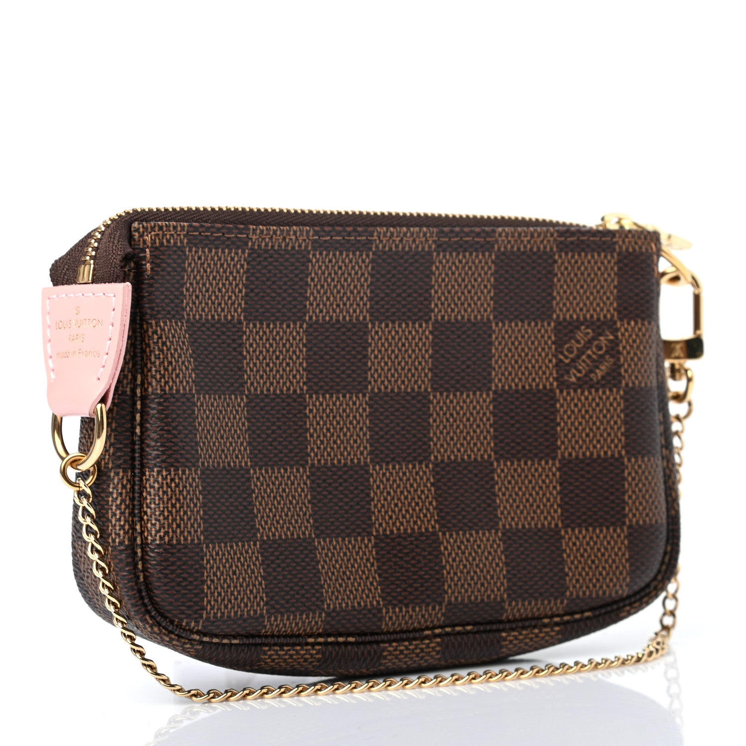 Louis Vuitton Damier Ebene 2020 Christmas Animation Big Wheel Mini Pochette Accessories Rose Ballerine 3 of 7