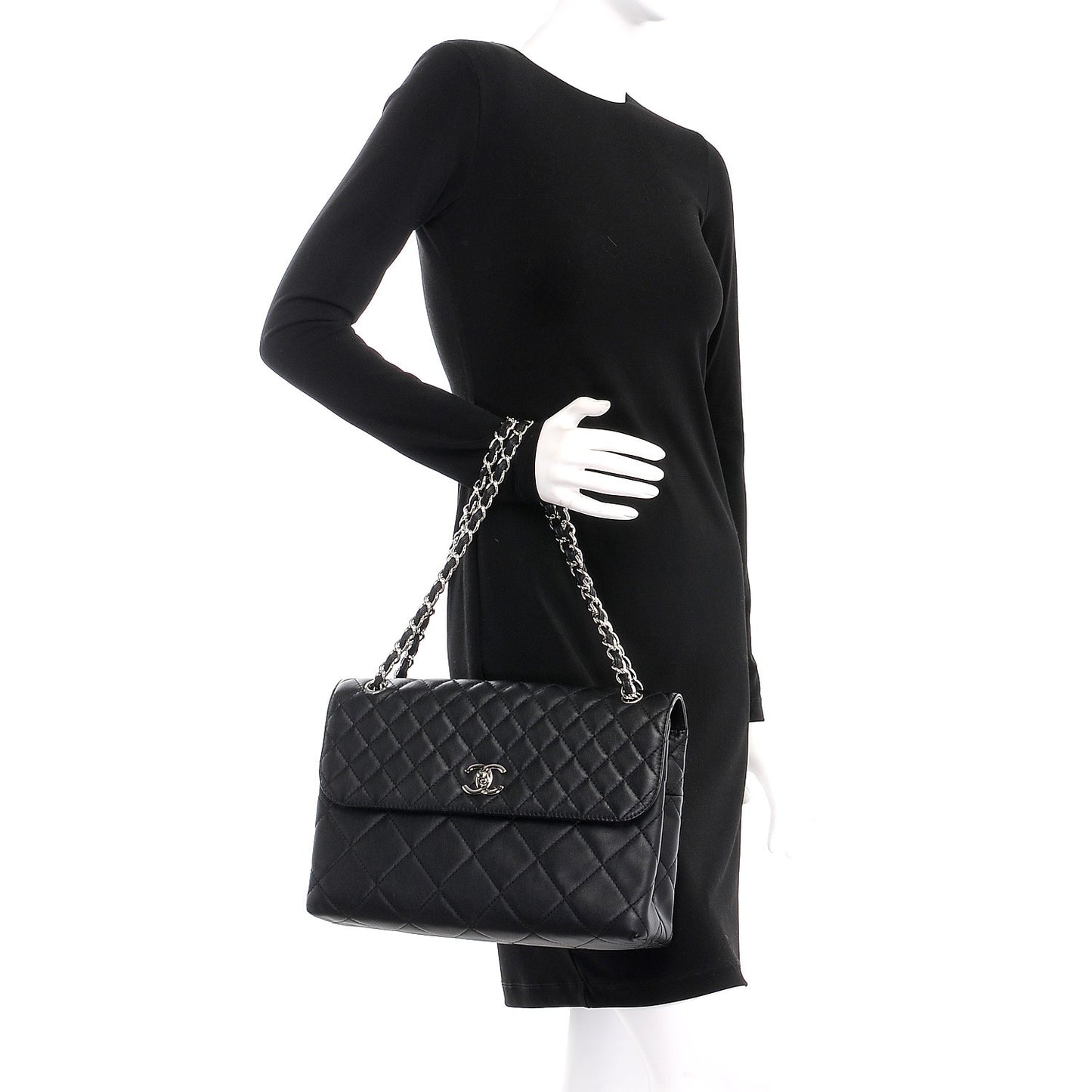 Calfskin Quilted In The Business Flap Bag Black
