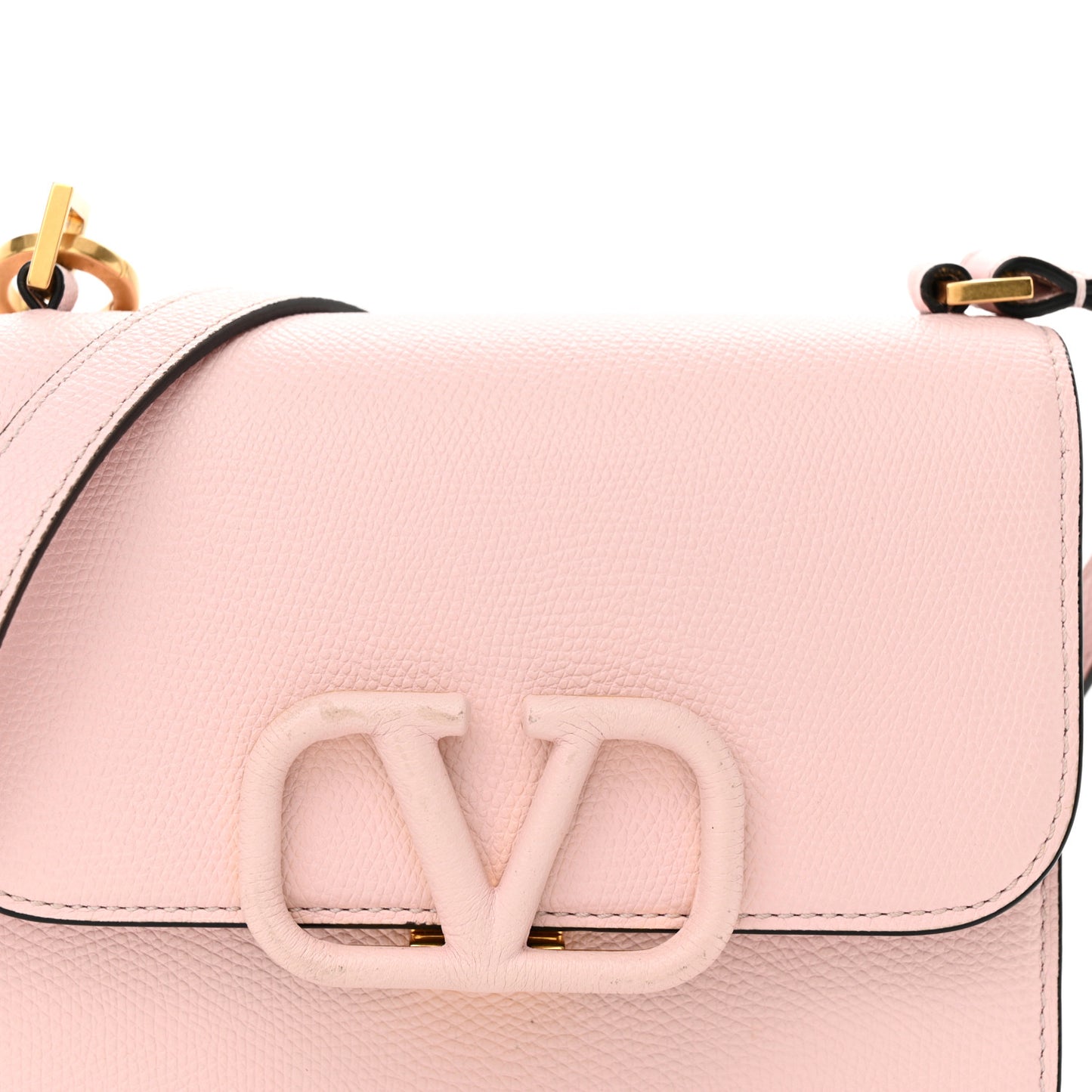 Grainy Calfskin Small VSling Shoulder Bag Water Rose