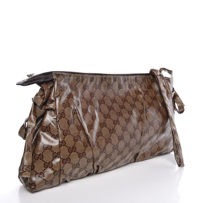 Gucci Crystal Monogram Large Hysteria Clutch Brown 4 of 8