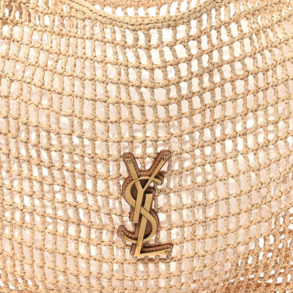 Saint Laurent Raffia Calfskin Oxalis Shoulder Bag Naturale 8 of 10