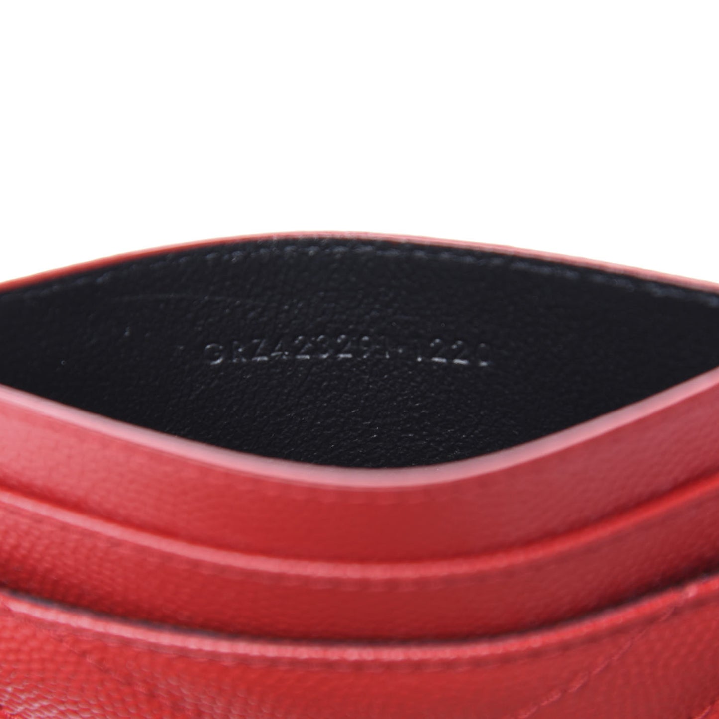 Grain De Poudre Matelasse Chevron Monogram Credit Card Case New Red