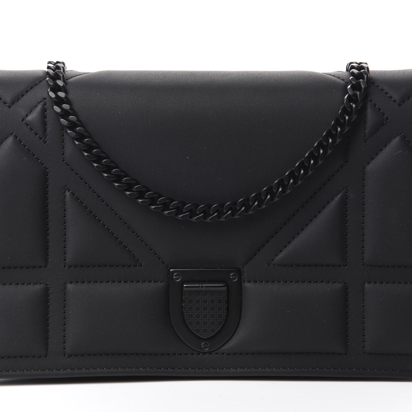 Ultra Matte Calfskin Diorama Wallet on Chain Pouch Black