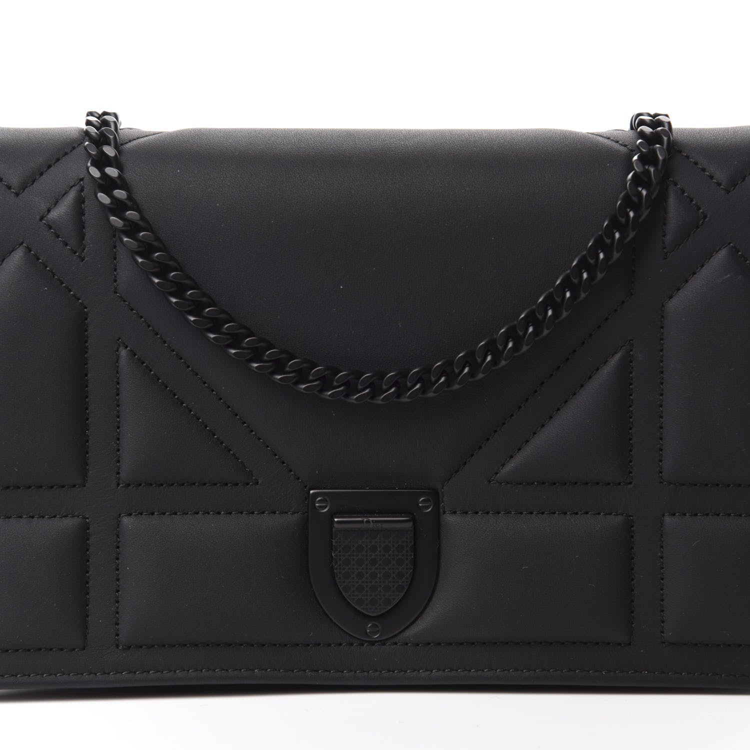 Christian Dior Ultra Matte Calfskin Diorama Wallet on Chain Pouch Black 10 of 11