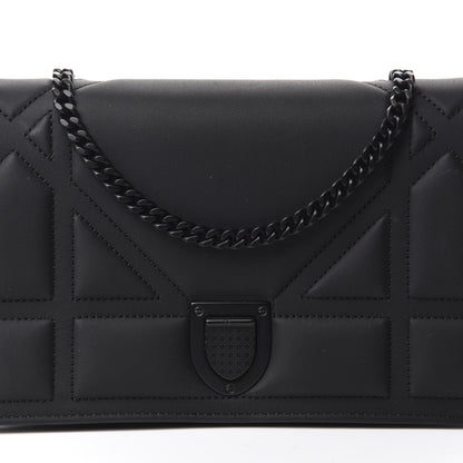 Christian Dior Ultra Matte Calfskin Diorama Wallet on Chain Pouch Black 10 of 11