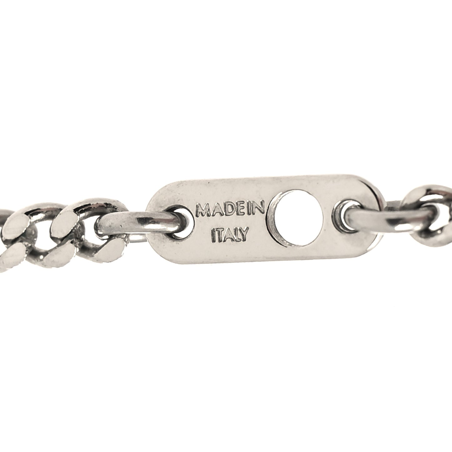 Monogram Chain Shades Locket Pendant Necklace Silver
