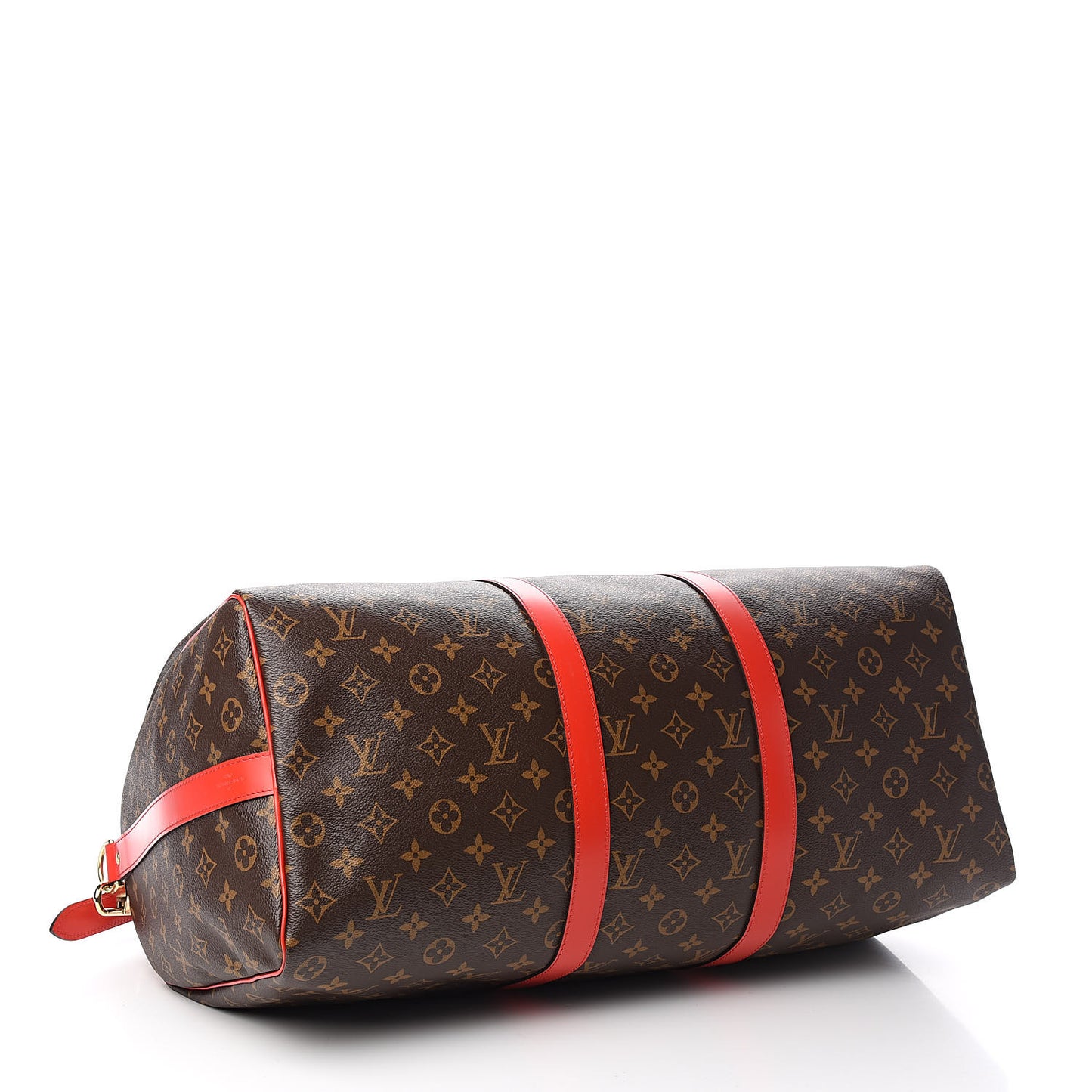 Calfskin Monogram Keepall Bandouliere 50 Coquelicot