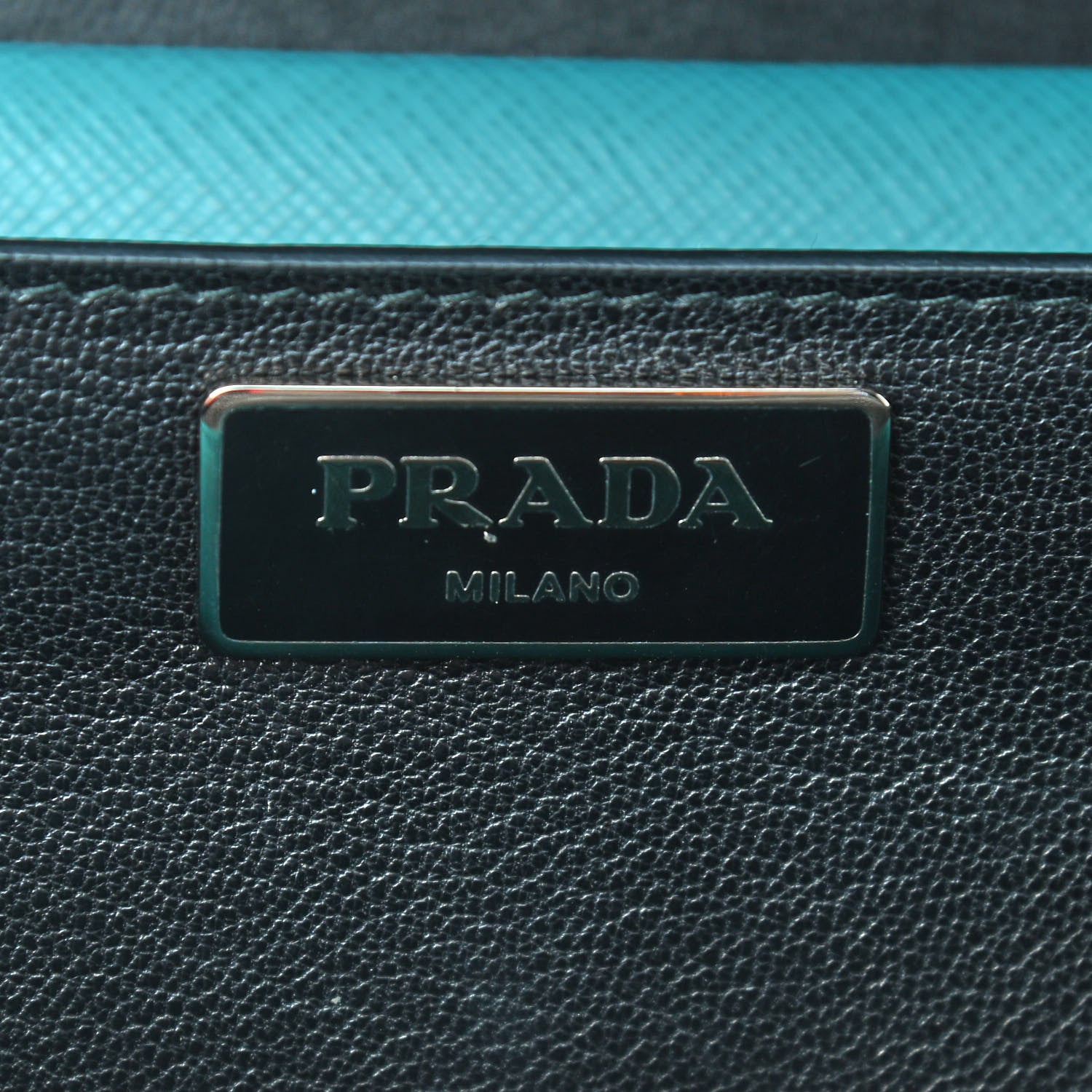 Prada Saffiano Lux Bi-Color Sound Shoulder Bag Papaya Turchese 8 of 8