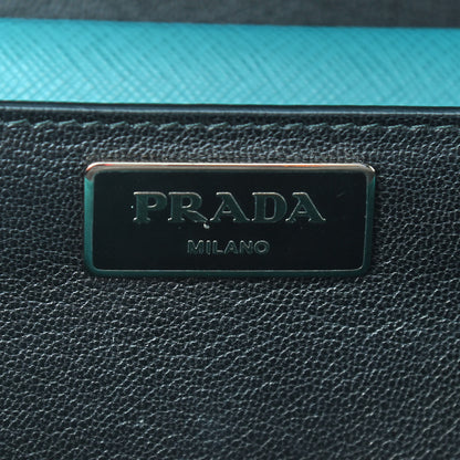 Prada Saffiano Lux Bi-Color Sound Shoulder Bag Papaya Turchese 8 of 8
