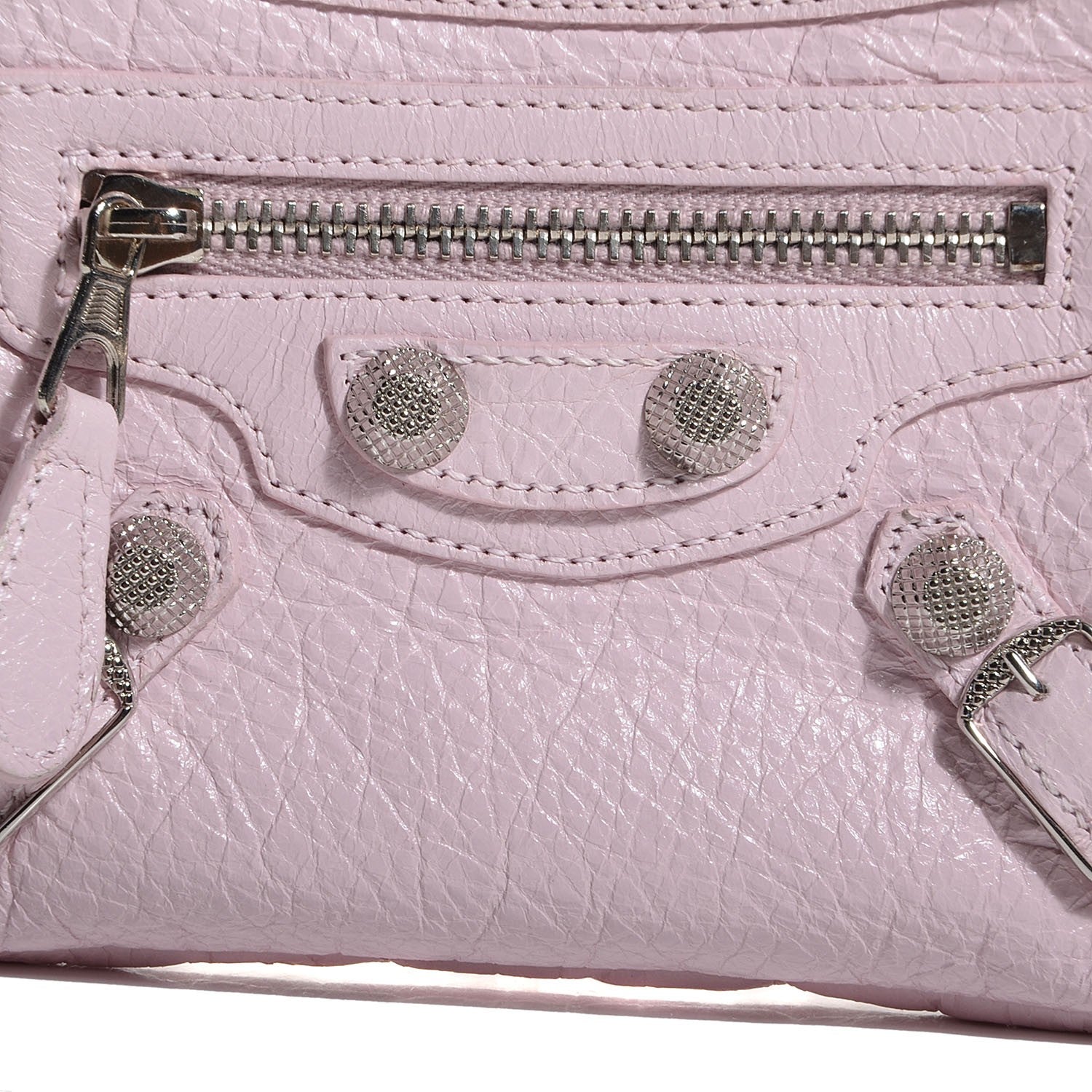 Balenciaga Agneau Giant 12 Silver Hardware M Porte-Monnaie Coin Purse Rose Poudre 10 of 11