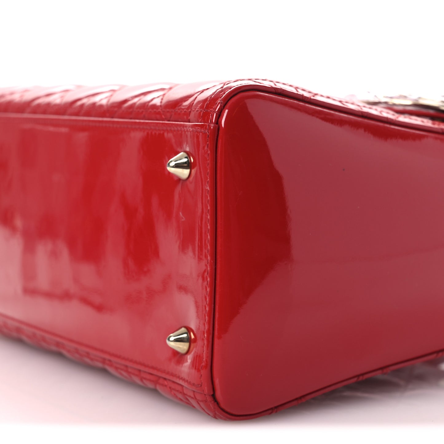 Patent Cannage Medium Lady Dior Red