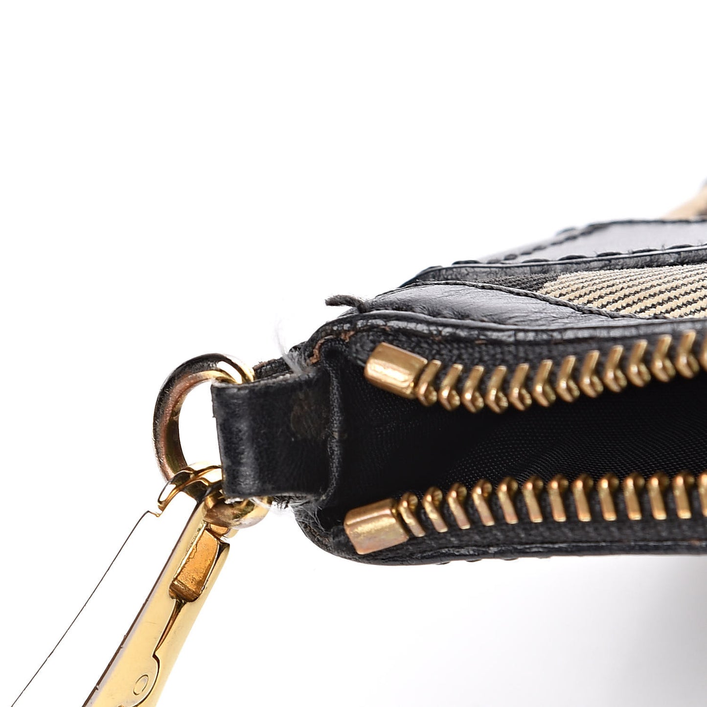 House Check Bridle Calfskin Peyton Crossbody Black
