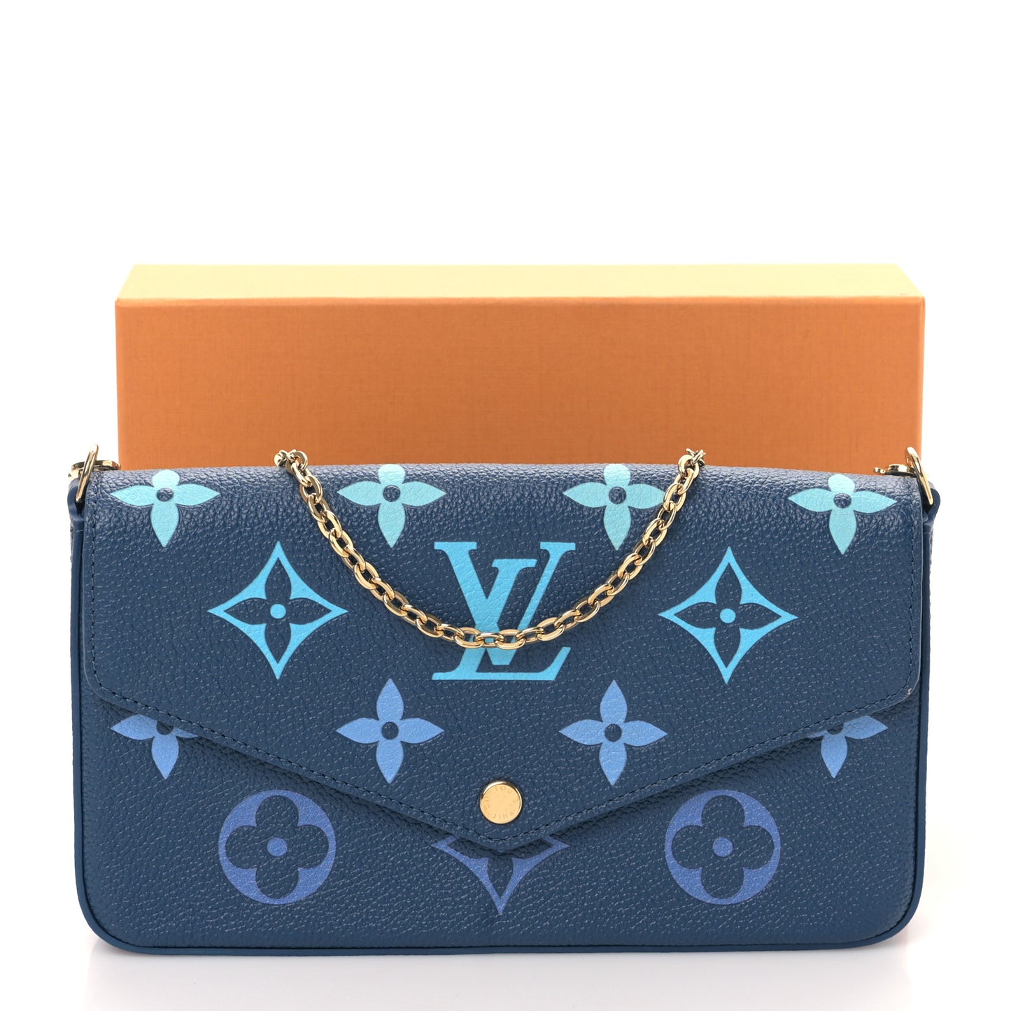 Empreinte Monogram Giant Felicie Pochette Chain Wallet Gradient Blue