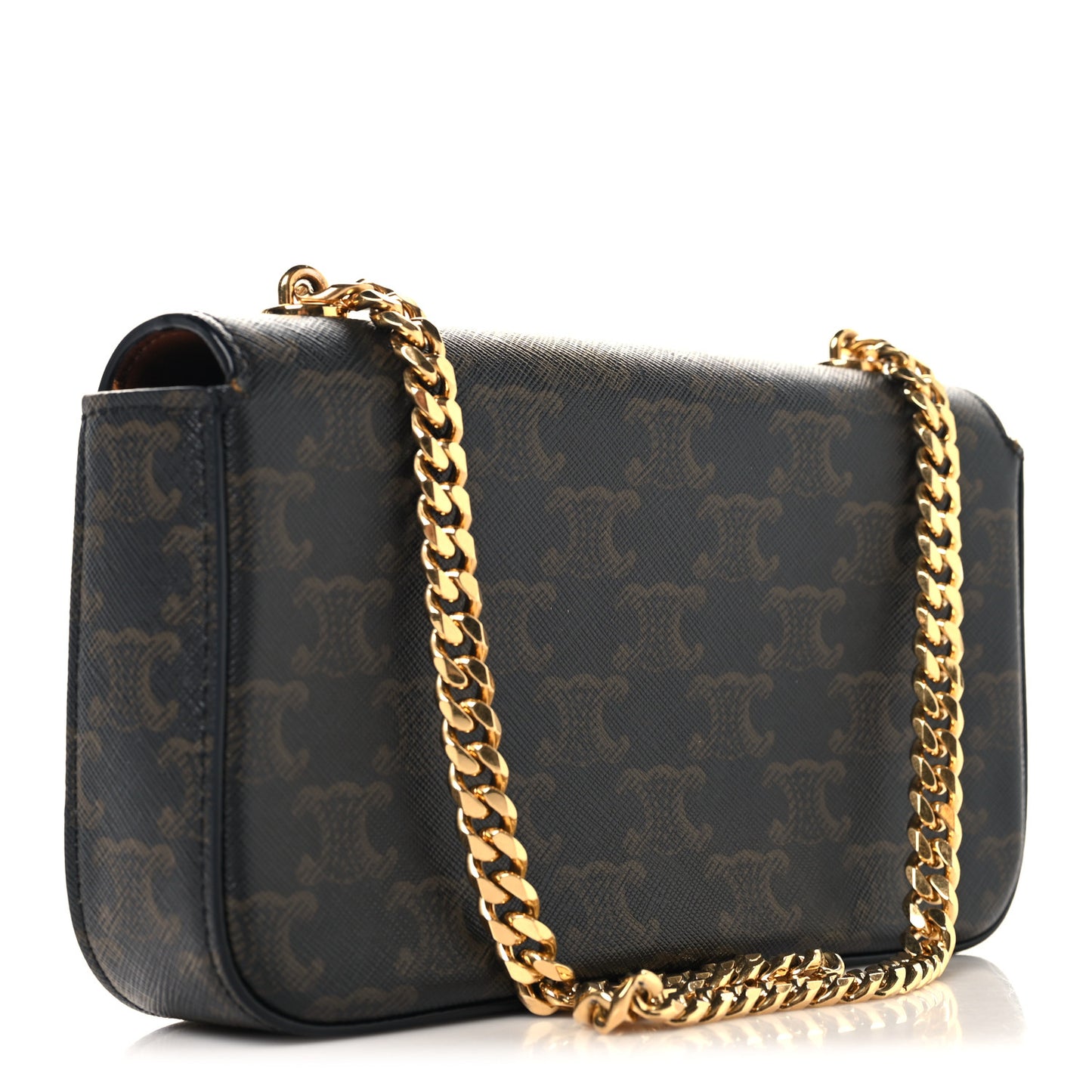 Triomphe Canvas Chain Shoulder Bag Tan