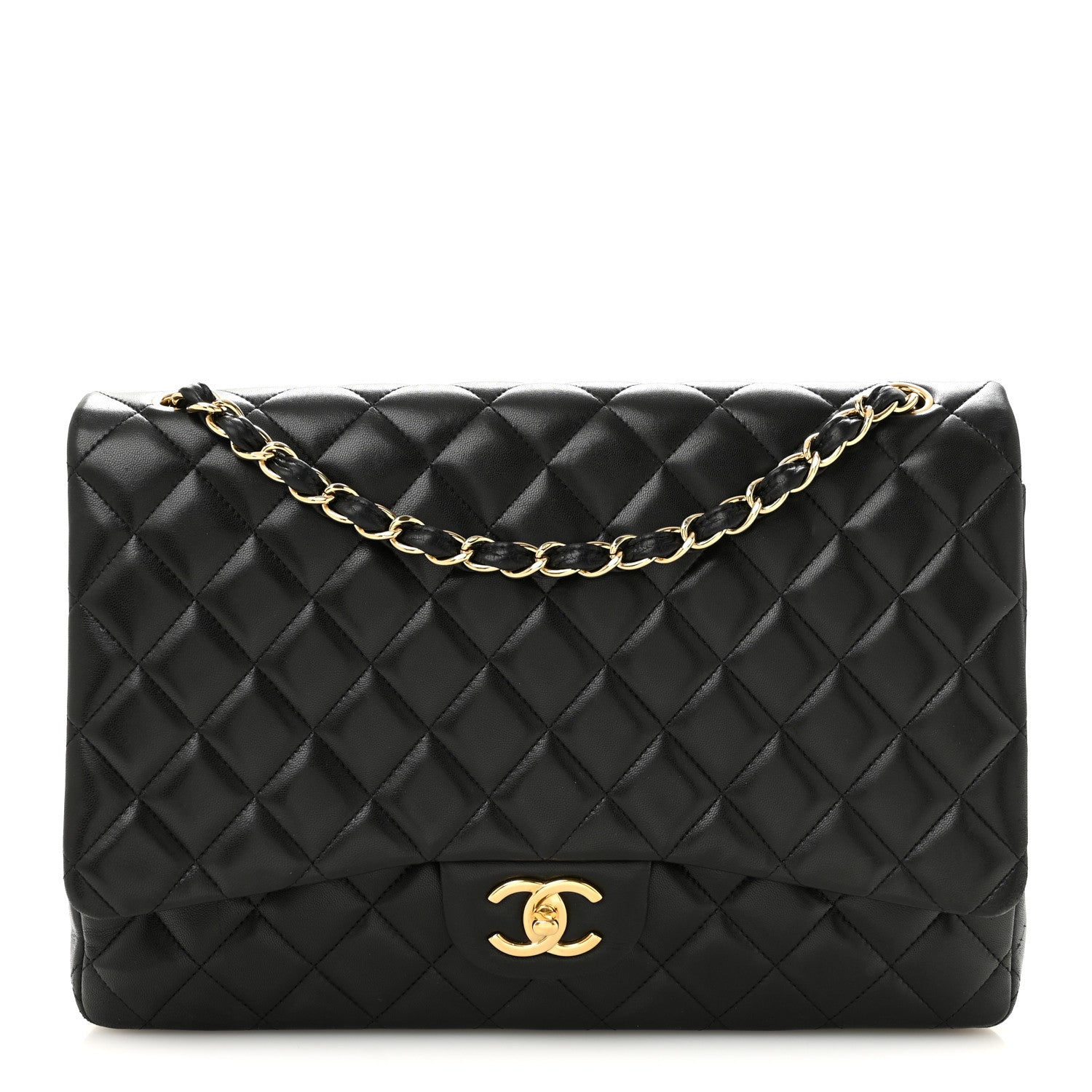 Chanel Lambskin Quilted Maxi Double Flap Black 1 of 13