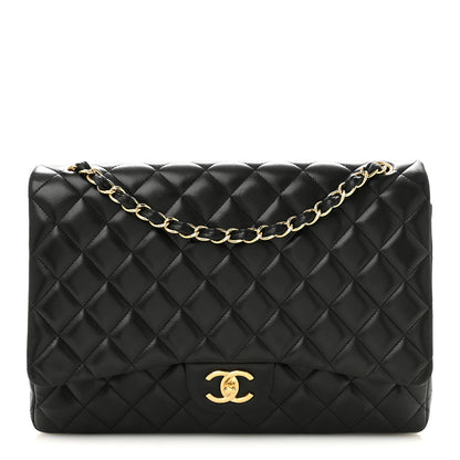 Chanel Lambskin Quilted Maxi Double Flap Black 1 of 13