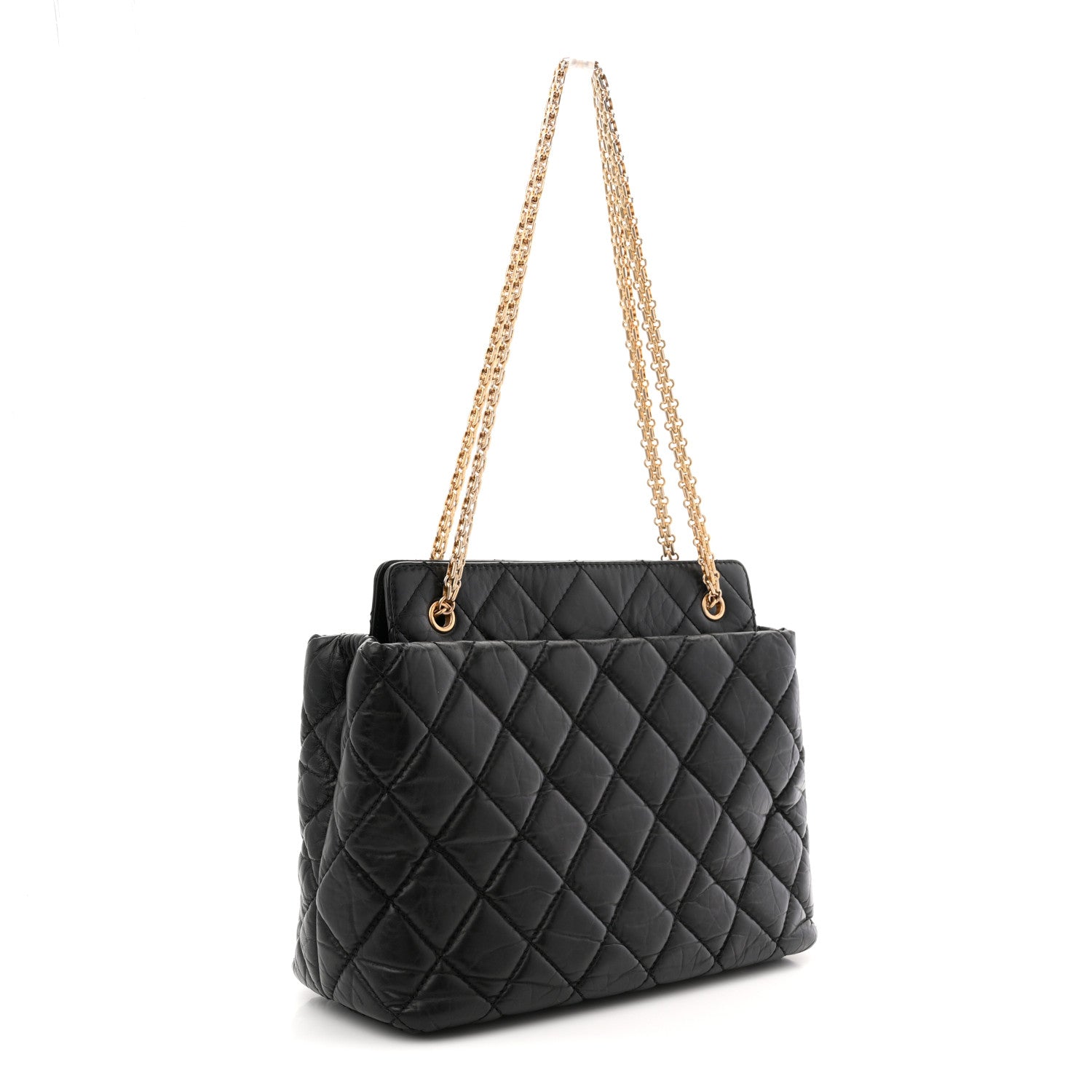 Chanel Aged Calfskin Quilted Reissue 2.55 Tote Black 3 of 10