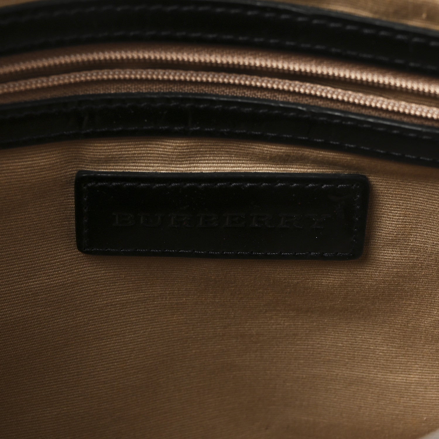 Burberry Metallic Calfskin Nova Check Small Nickie Tote Black 6 of 10