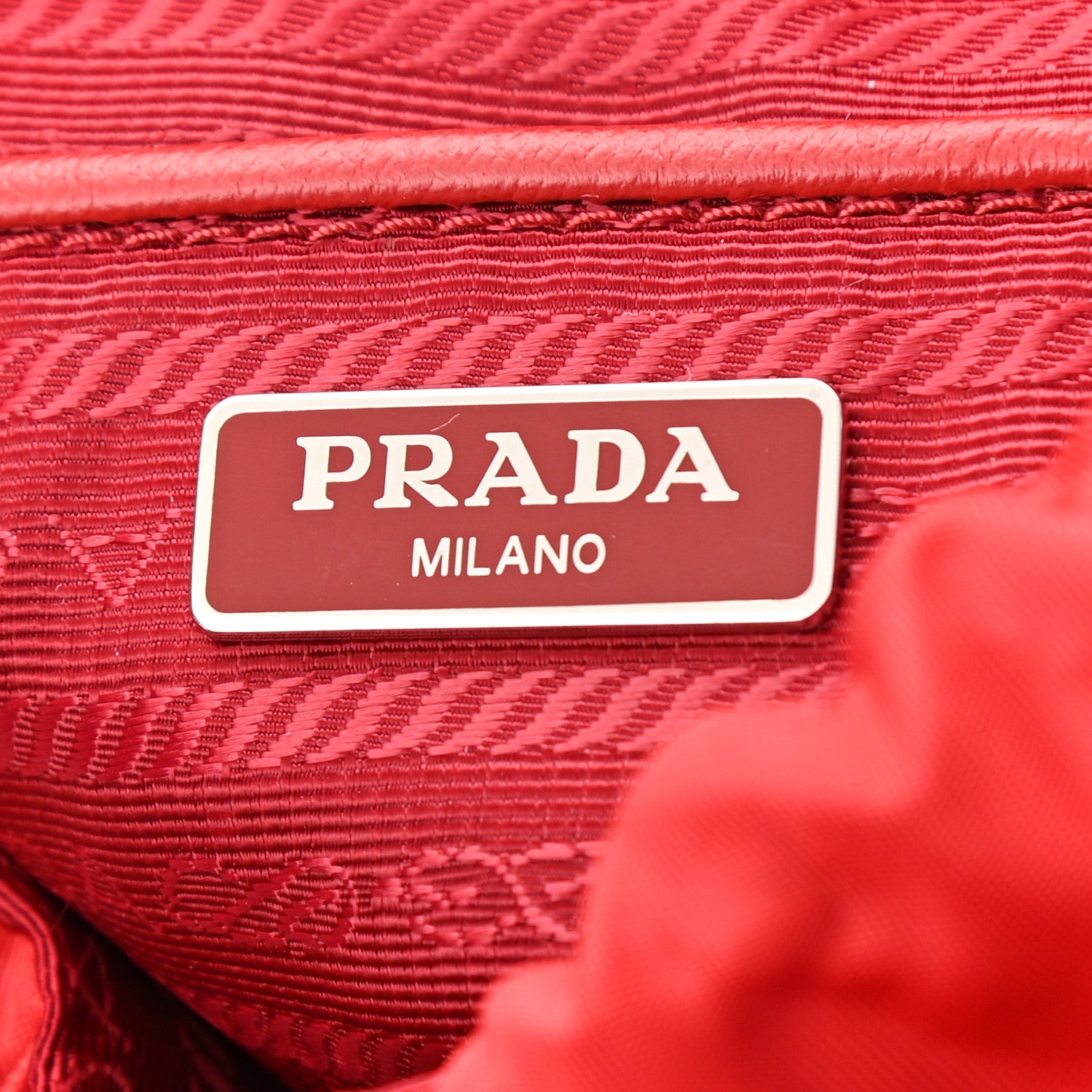 Prada Tessuto Nylon Vela Saffiano Mini Single Snap Buckle Backpack Rosso 6 of 10
