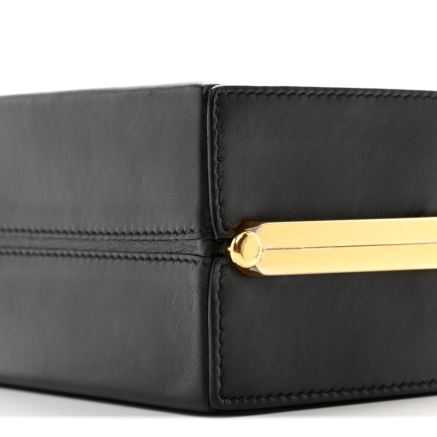 Shiny Calfskin Lana Triomphe Minaudiere Black