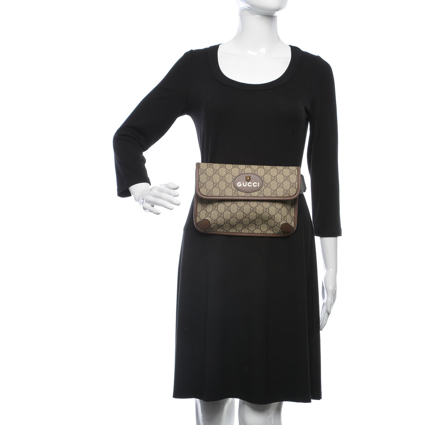GG Supreme Monogram Neo Vintage Web Belt Bag Brown