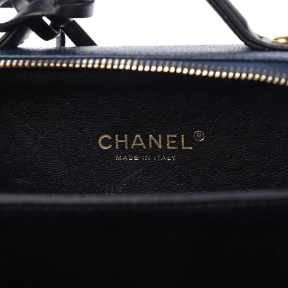 Chanel Caviar Quilted Small CC Filigree Vanity Case Navy Black 8 of 10