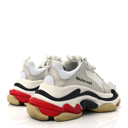 Balenciaga Fabric Mesh Womens Triple S Sneakers 37 Grey Red White 4 of 9