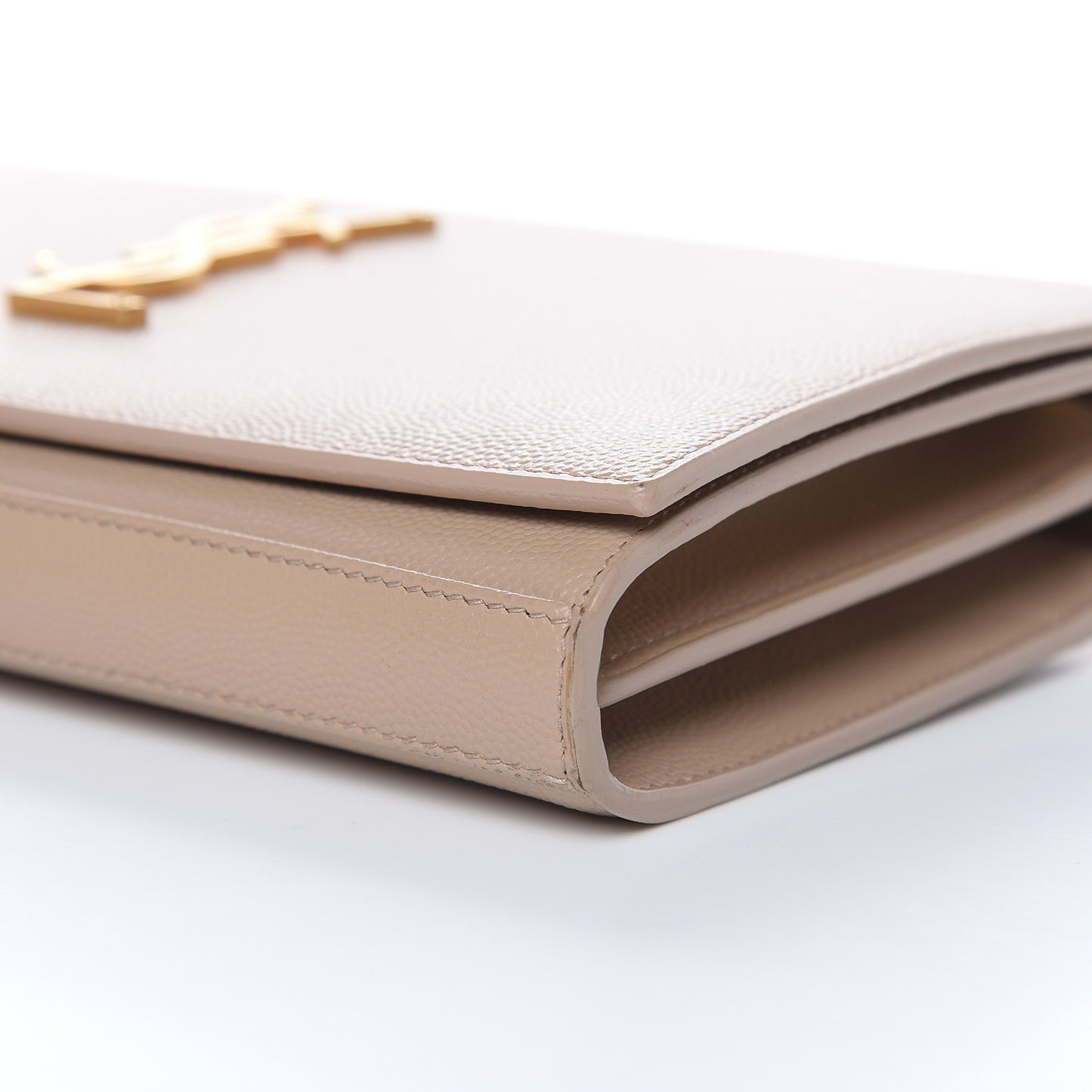 Grain De Poudre Monogram Chain Wallet Dark Beige