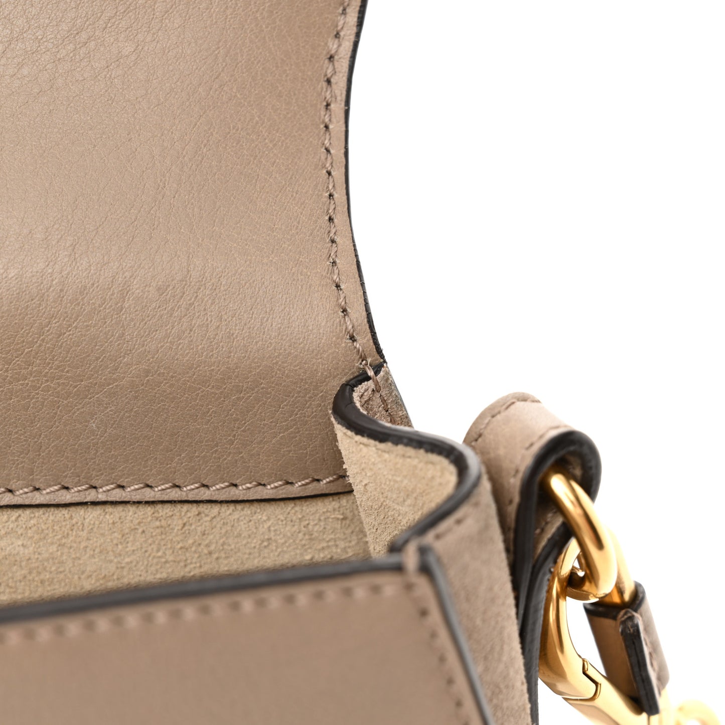 Calfskin Suede Small Nile Bracelet Bag Motty Grey