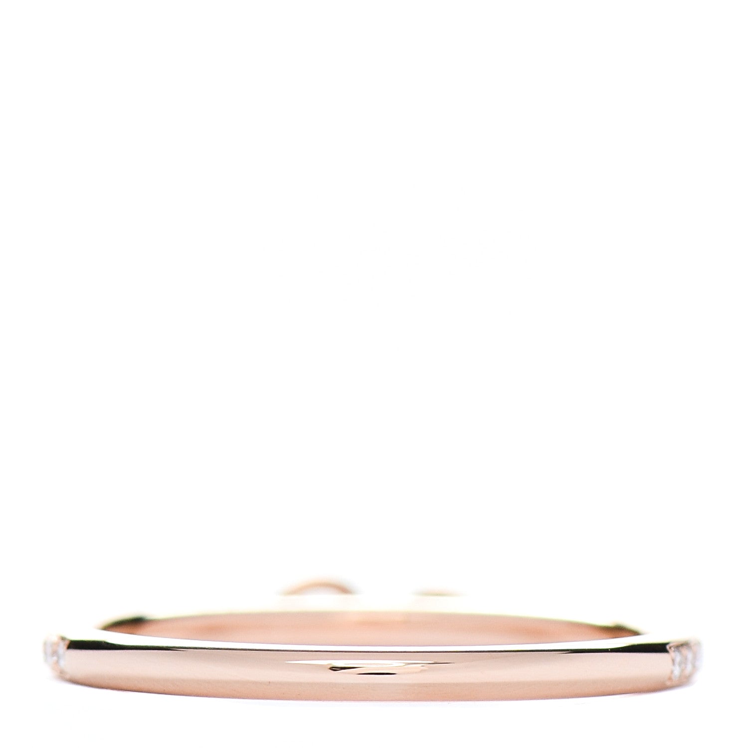 Hermes 18K Rose Gold Diamond Kelly Clochette Ring 54 7 3 of 5