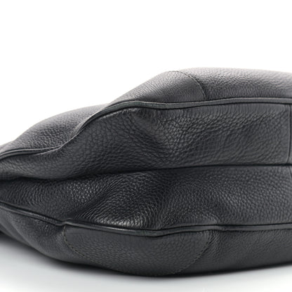Prada Vitello Daino Pushlock Hobo Black 7 of 13