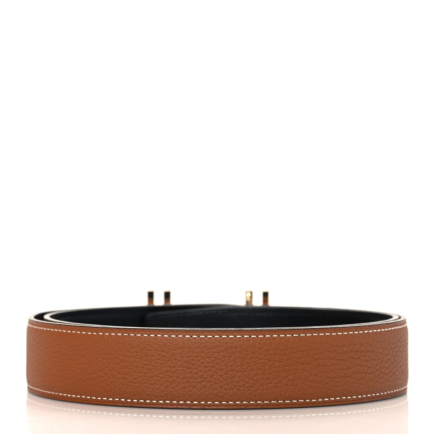 Box Togo 32mm Au Carre H Belt 85 Black Gold