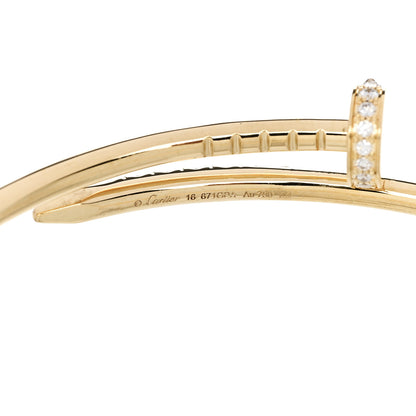 Cartier 18K Yellow Gold Diamond Small Juste Un Clou Reverse Set Bracelet 4 of 5