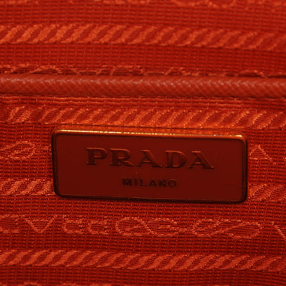 Prada Saffiano Lux Double Handle Shopping Tote Papaya 6 of 8