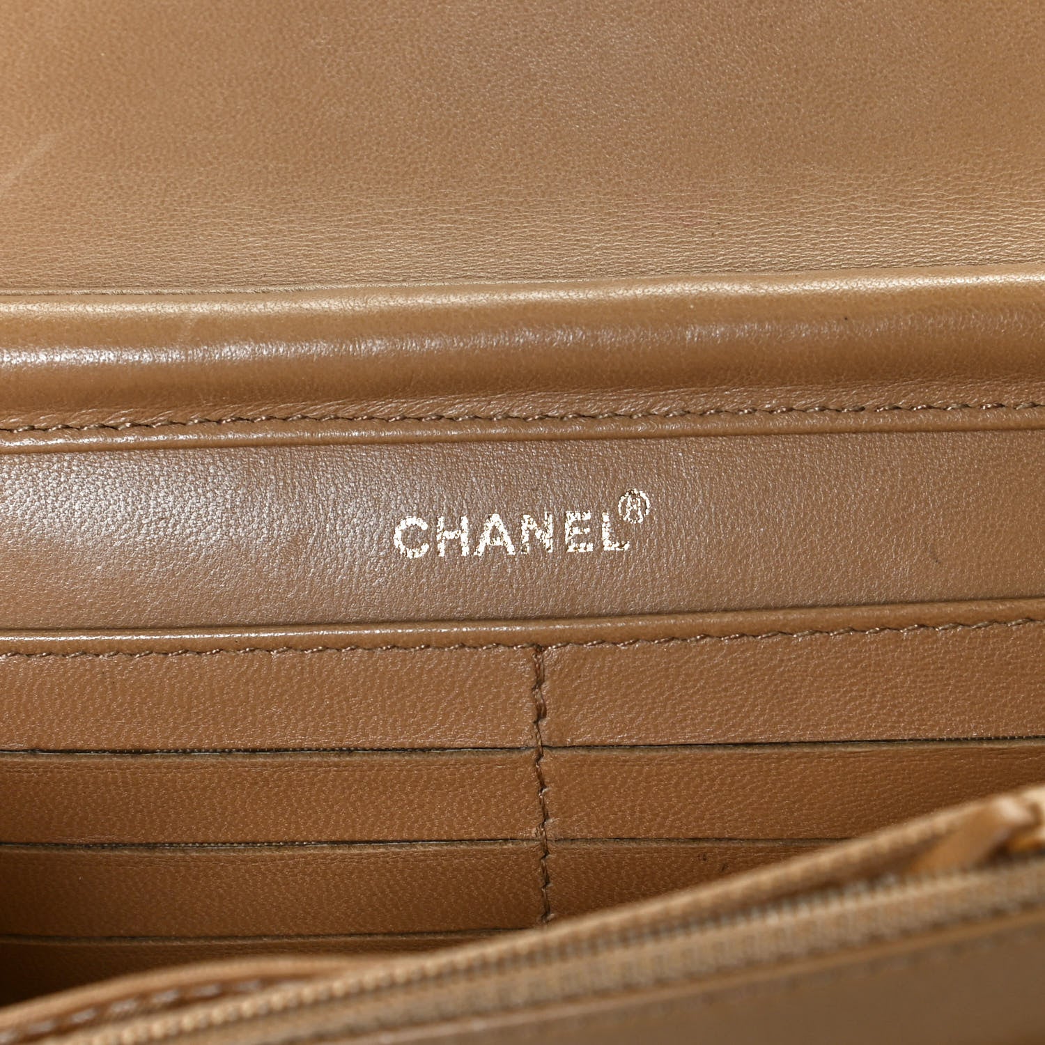 Chanel Calfskin Square Stitched Wallet On Chain WOC Beige 6 of 13