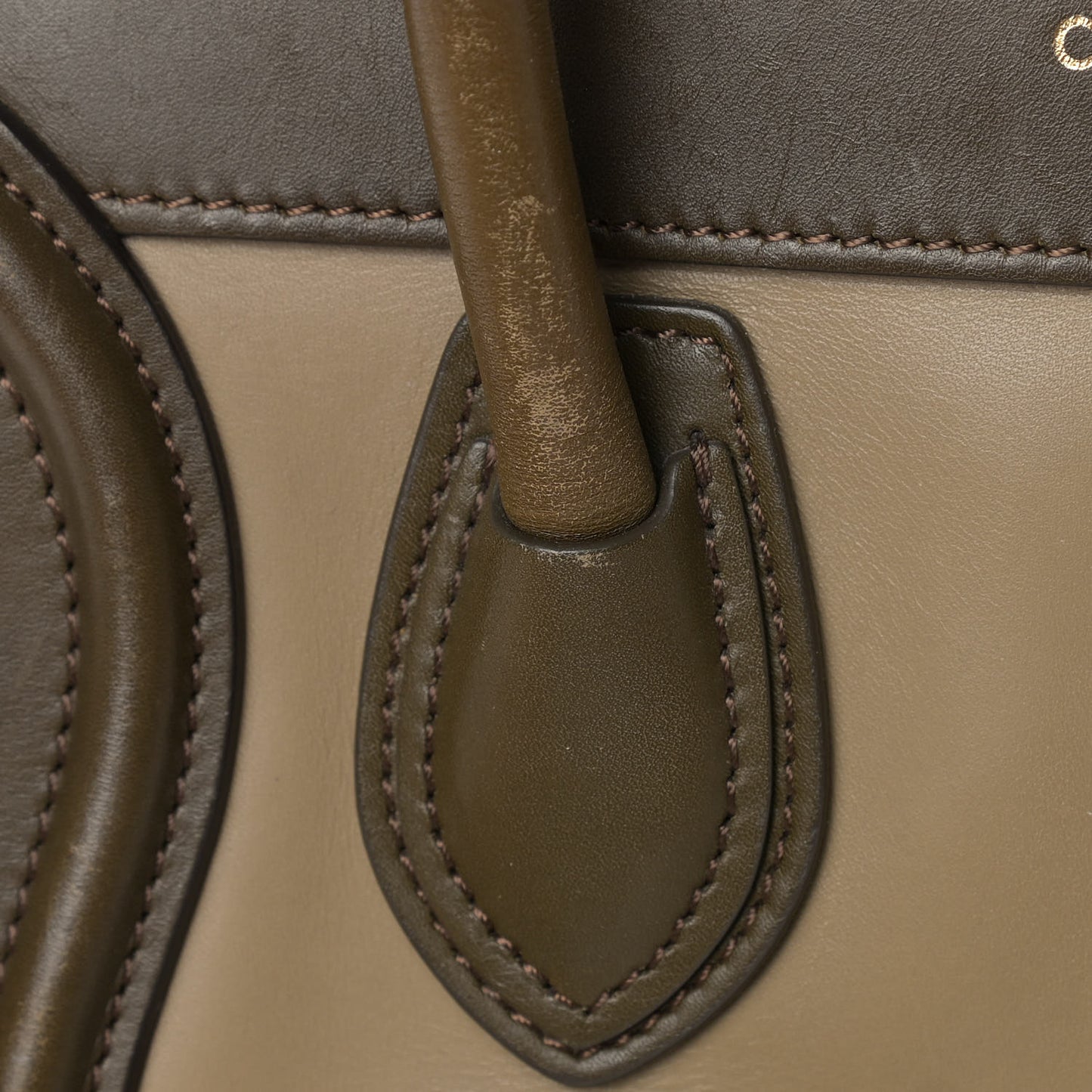 Smooth Calfskin Nano Tri-Color Luggage Khaki