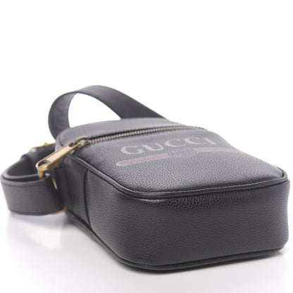 Gucci Grained Calfskin Mini Logo Messenger Bag Black 8 of 10