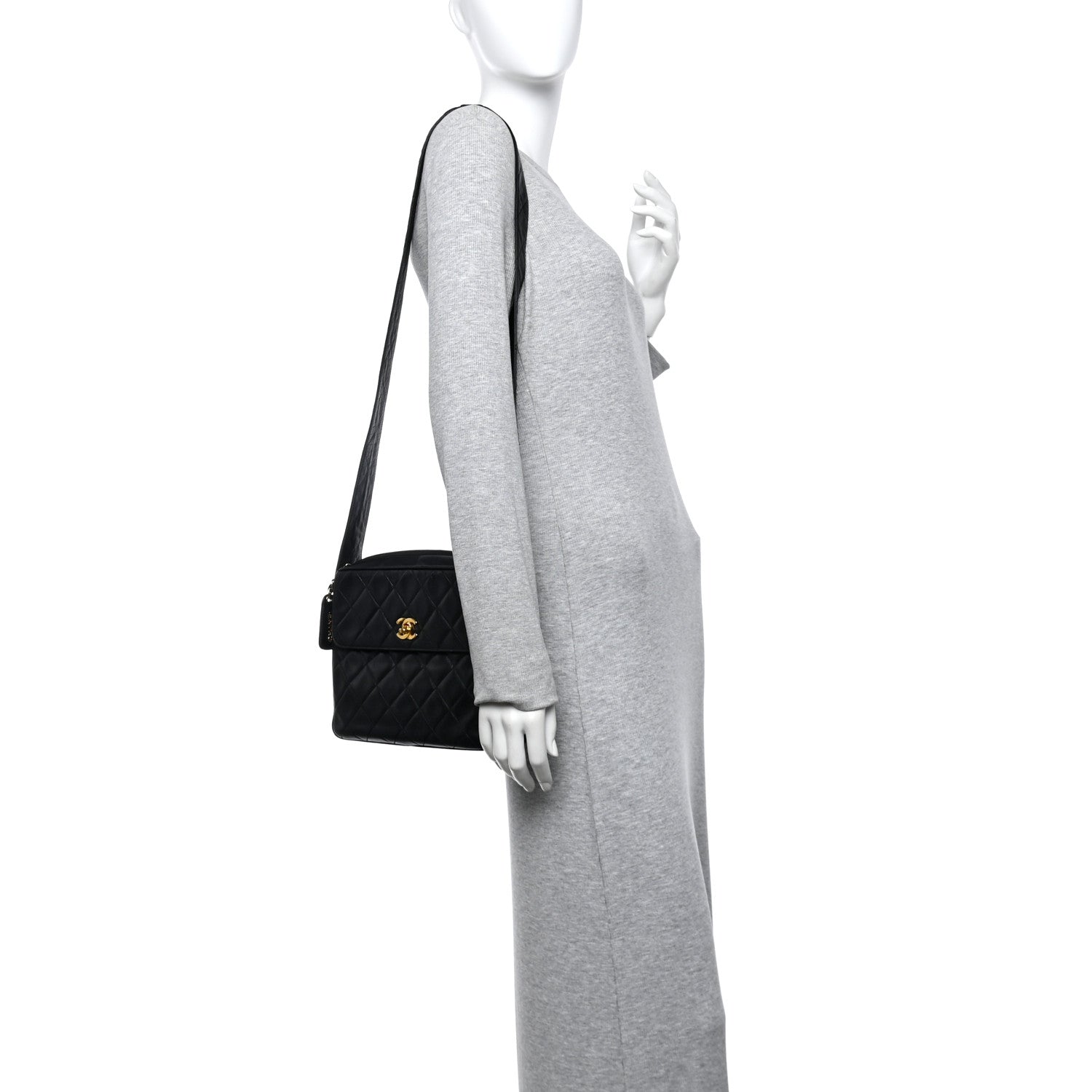 Chanel Lambskin Quilted Flap Shoulder Bag Black 2 of 11