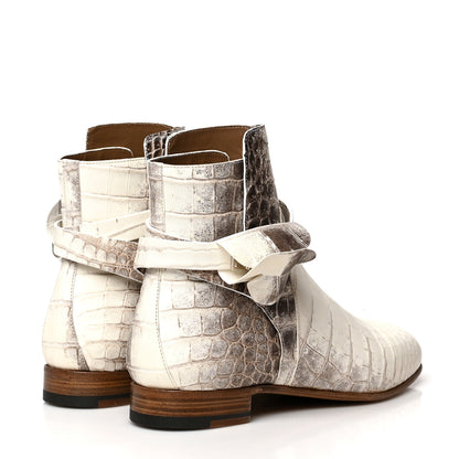Hermes Matte Niloticus Crocodile Himalaya Neo Low Boots 37 Blanc 4 of 11