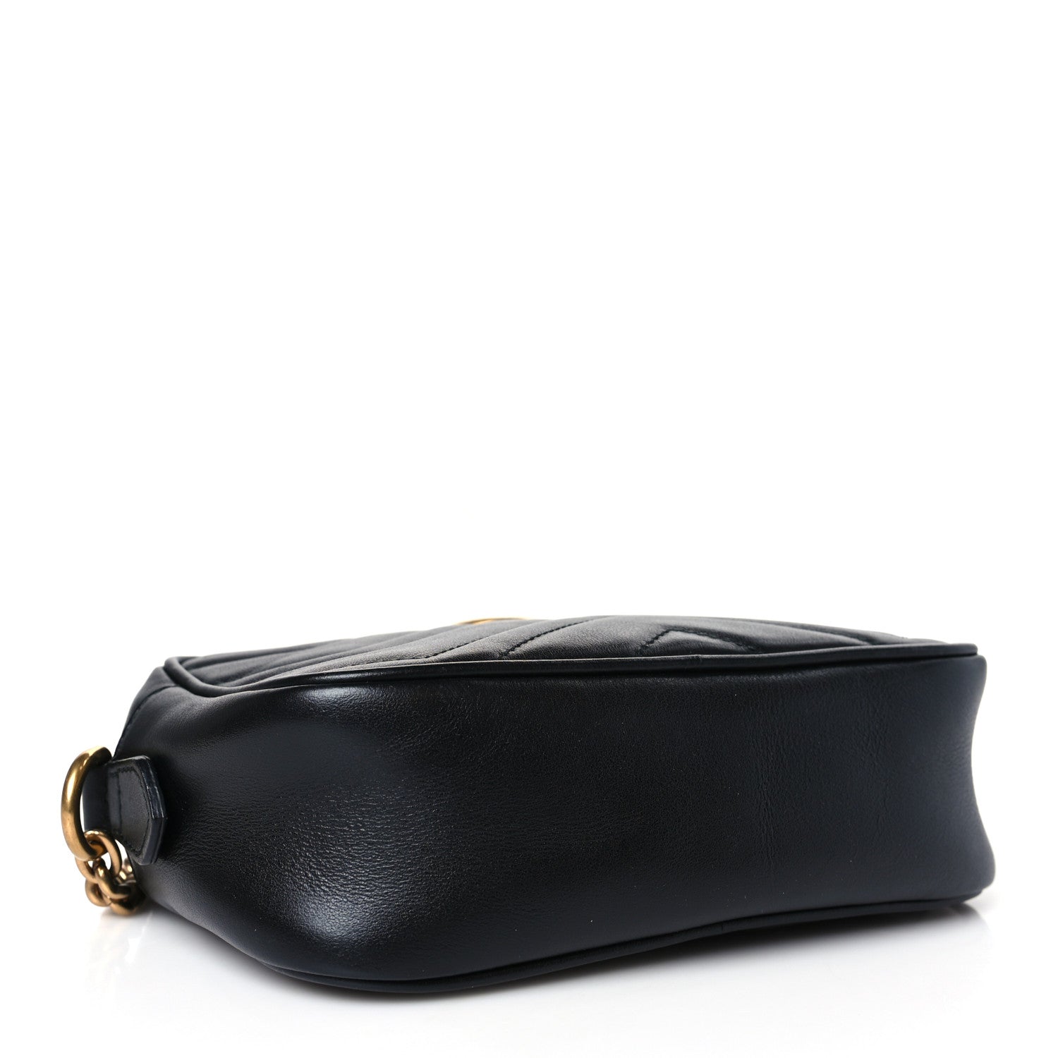 Gucci Calfskin Matelasse Mini GG Marmont Chain Shoulder Bag Black 4 of 9