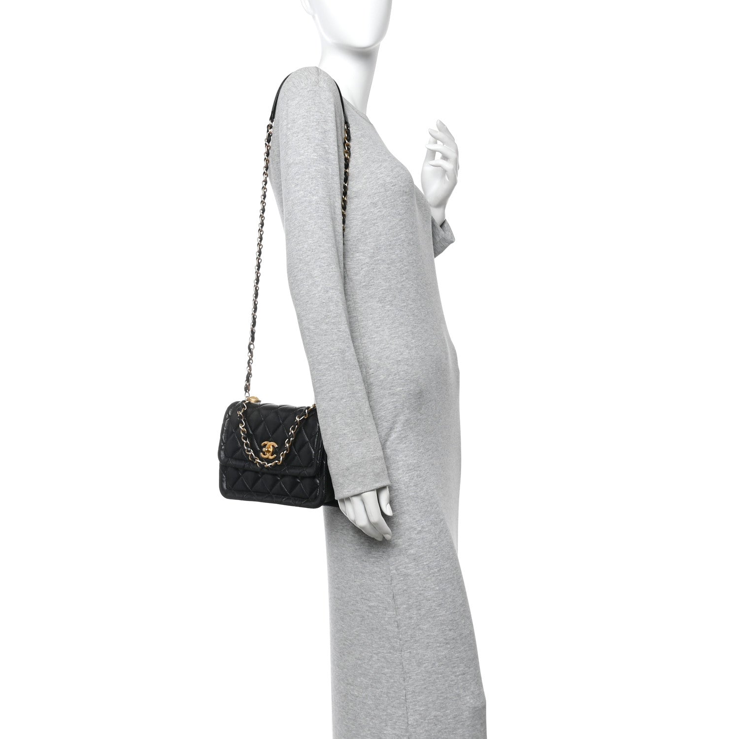 Chanel Shiny Lambskin Quilted Mini Flap Black 2 of 10