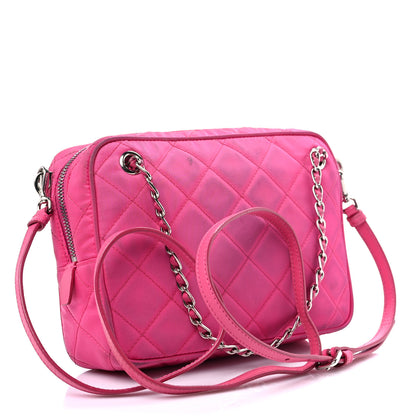 Prada Nylon Tessuto Impuntu Quilted Chain Crossbody Fuxia 3 of 19